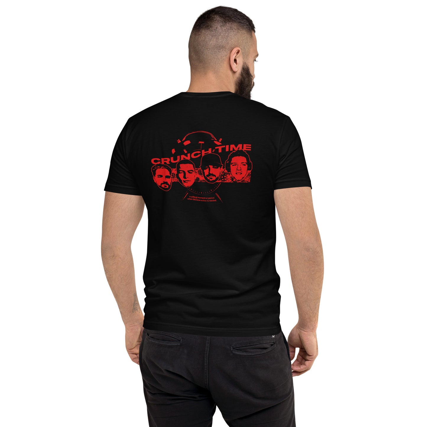 Red Logo Crunch Time Crew Short Sleeve T-Shirt